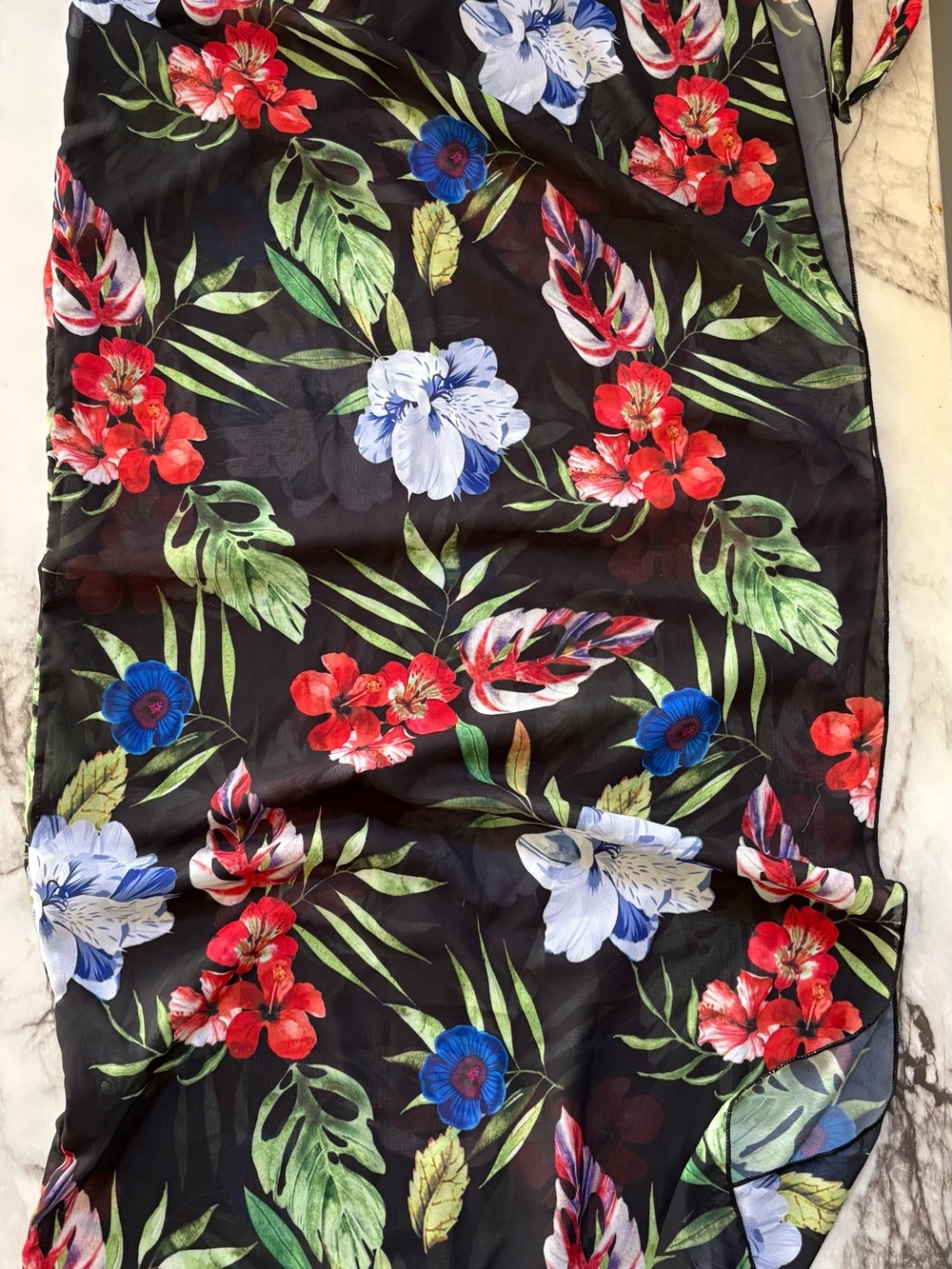 Tropical Floral Bikini Bundle with Matching Cover-Up Sarong size Small - Picture 10 of 14